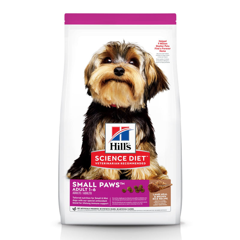 Hill's Science Diet Adult Small Paws Dry Dog Food, Lamb Meal & Brown Rice Recipe - 4.5 lb