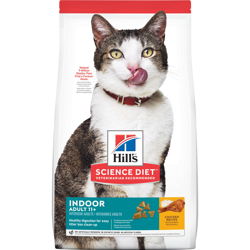 Hill's Science Diet Indoor Senior 11+ Dry Cat Food, Chicken Recipe - 7lb