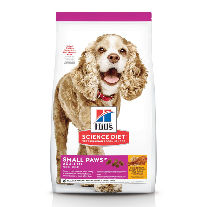 Hill's Science Diet Senior 11+ Small Paws Dry Dog Food, Chicken Meal, Barley & Brown Rice Recipe - 4.5 lb