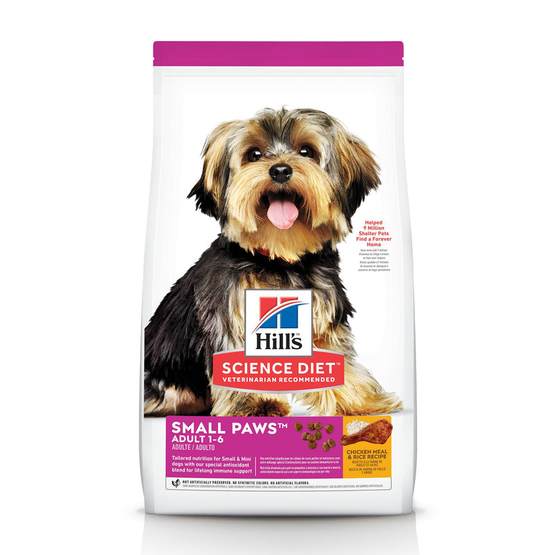 Hill's Science Diet Adult Small Paws Dry Dog Food, Chicken Meal & Rice Recipe - 4.5 lb