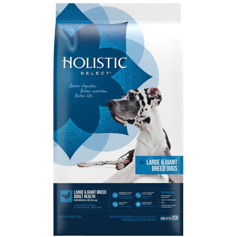 Holistic Select Natural Adult Health Large & Giant Breed Chicken Meal and Oatmeal Dry Dog Food - 30 lb