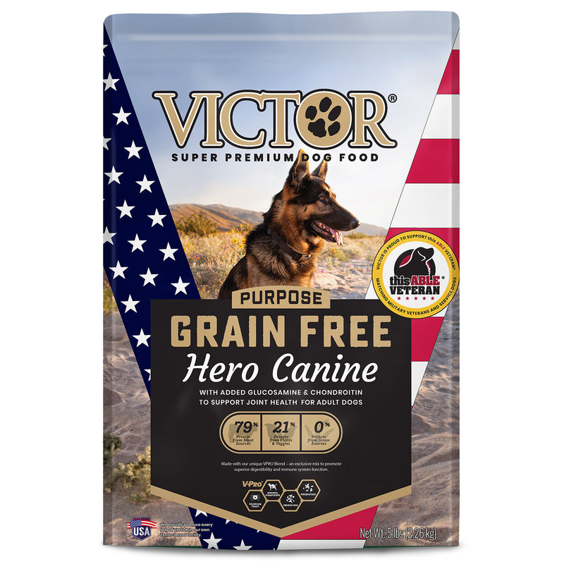 Victor Grain Free Hero Dry Dog Food, 5lb - 5lb
