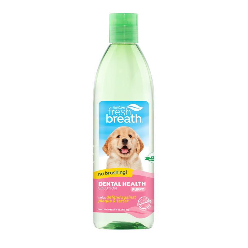 TropiClean Fresh Breath Dental Health Solution for Puppies, 16oz