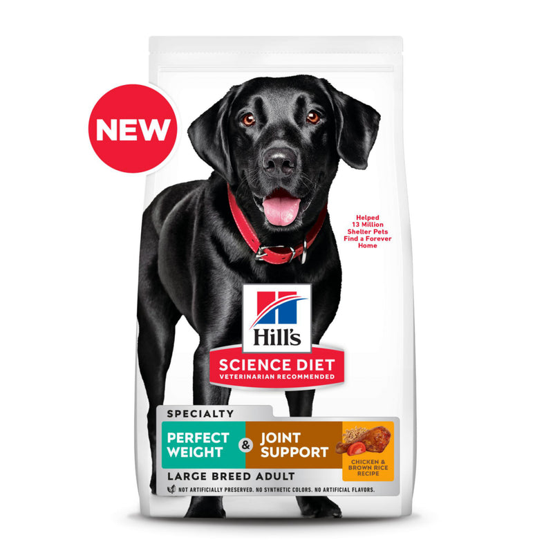 Hill's Science Diet Adult Perfect Weight & Joint Support Large Breed Dry Dog Food, Chicken Recipe, 25 lb