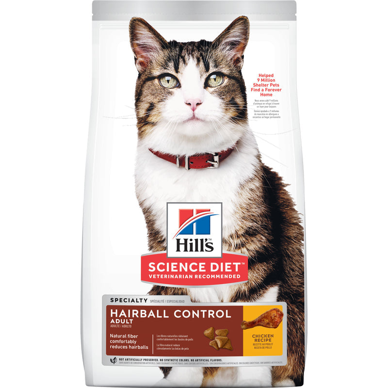 Hill's Science Diet Adult Hairball Control Dry Cat Food, Chicken Recipe - 3.5lb