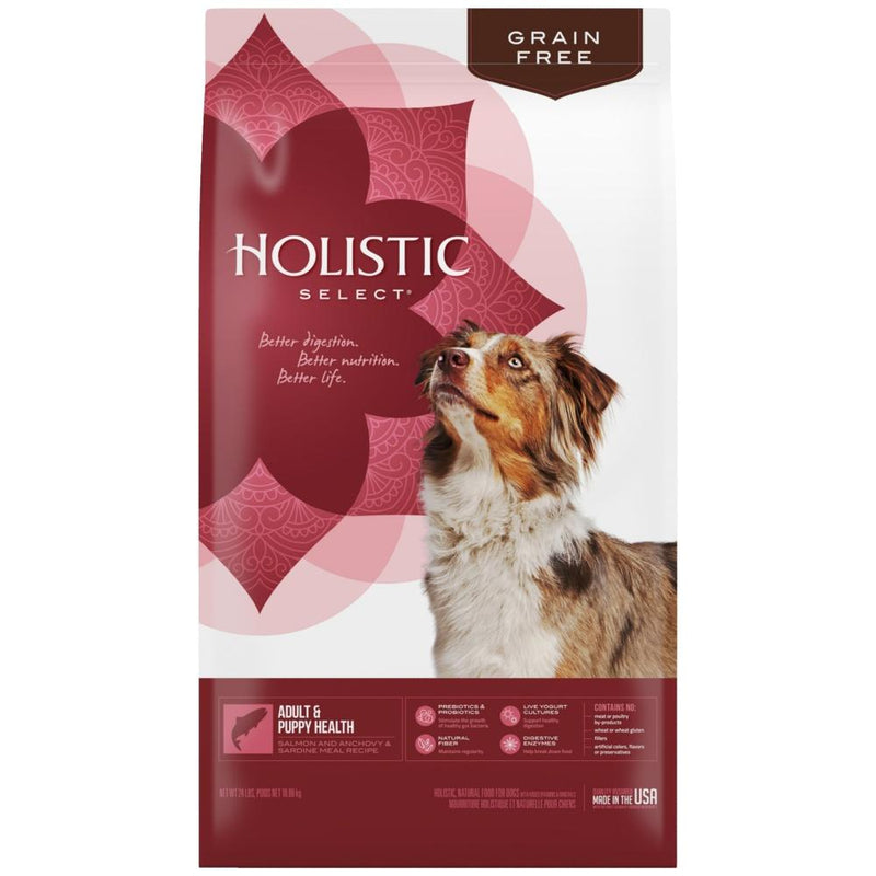 Holistic Select Natural Adult & Puppy Health Salmon, Anchovy, and Sardine Meal Recipe Dry Dog Food - 25 lb