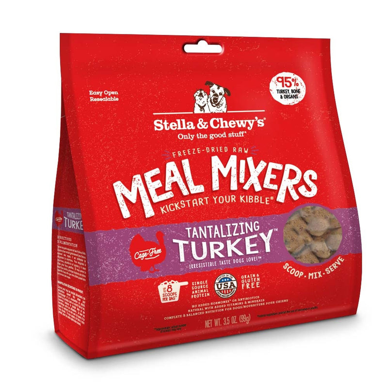 Stella & Chewy's Freeze Dried Raw Tantalizing Turkey Meal Mixers Grain Free Dog Food Topper - 3.5 oz