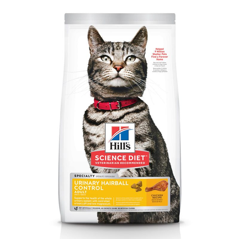 Hill's Science Diet Adult Urinary Hairball Control Chicken Recipe Dry Cat Food - 7 lb
