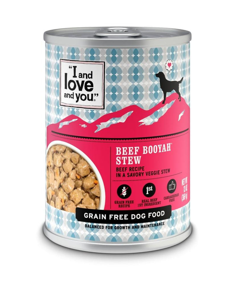 I and Love and You Grain Free Beef Booyah Stew Canned Dog Food - 13 oz, case of 12