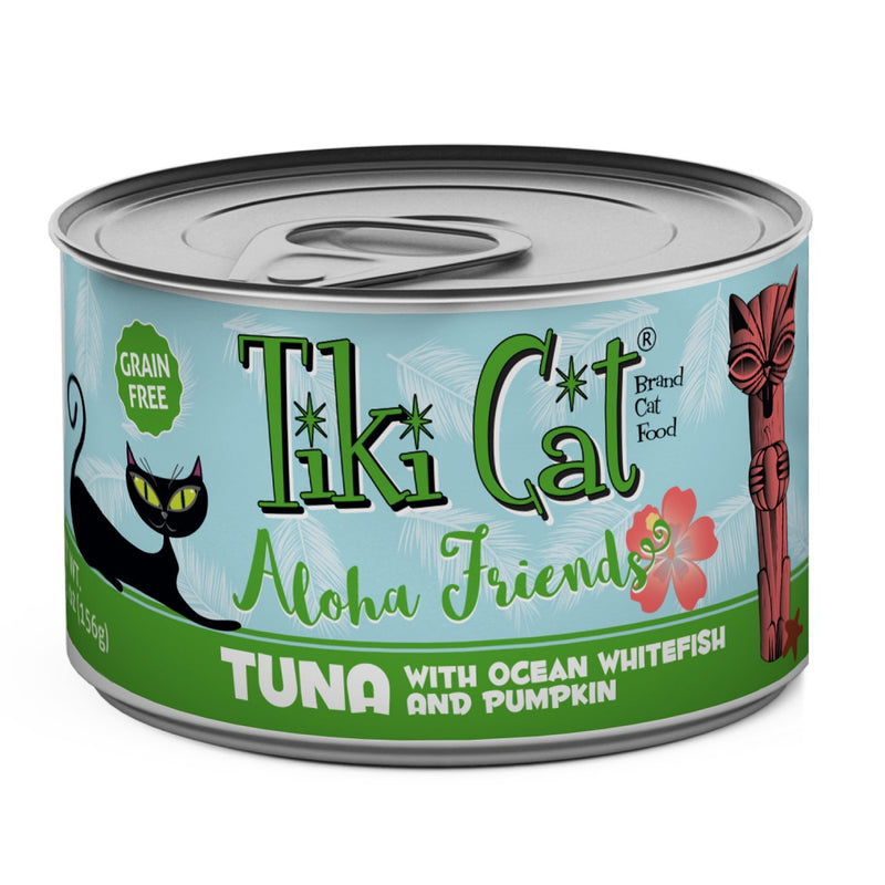 Tiki Cat Aloha Friends Grain Free Tuna with Ocean Whitefish and Pumpkin Canned Cat Food - 5.5 oz, case of 8