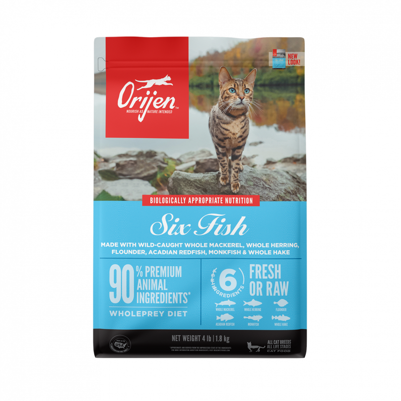 ORIJEN Grain Free Six Fish Dry Cat Food - 4 lb