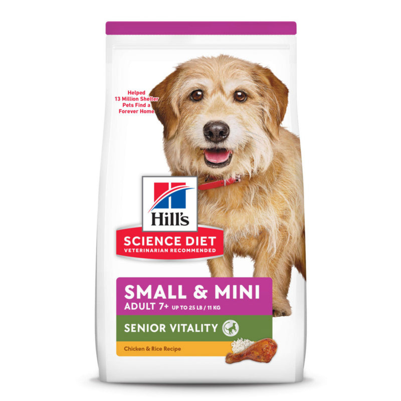 Hill's Science Diet Adult 7+ Senior Vitality Small & Mini Chicken & Rice Recipe Dry Dog Food - 12.5 lb