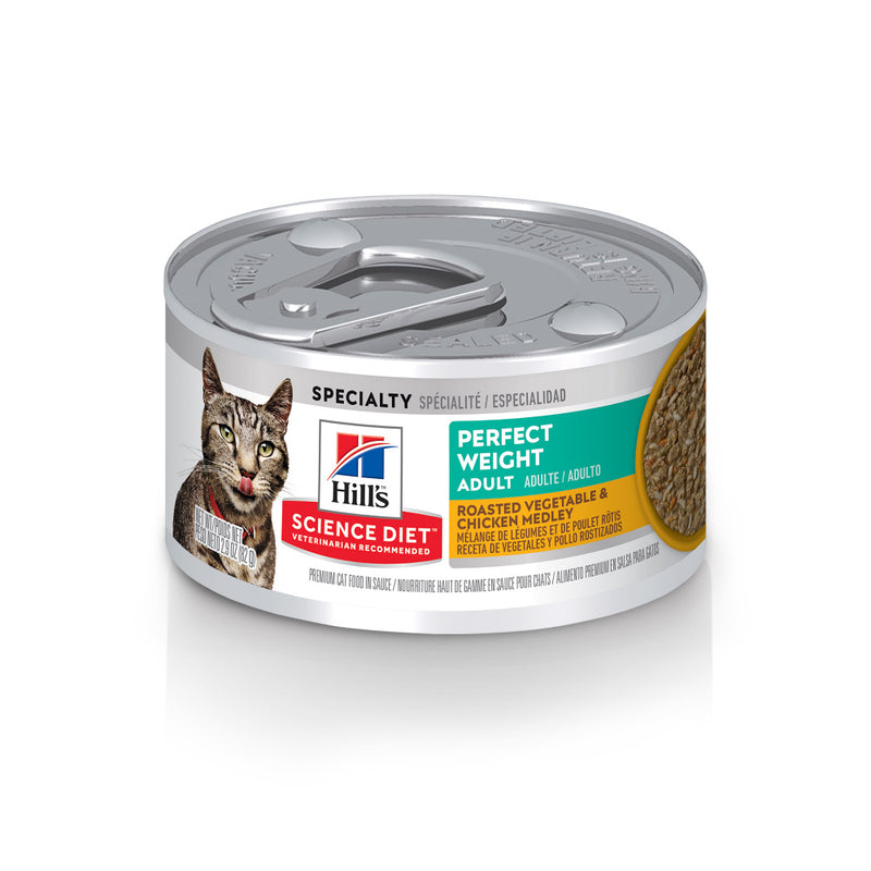 Hill's Science Diet Adult Perfect Weight Chicken & Vegetable Stew Canned Cat Food - 2.9 oz, case of 24