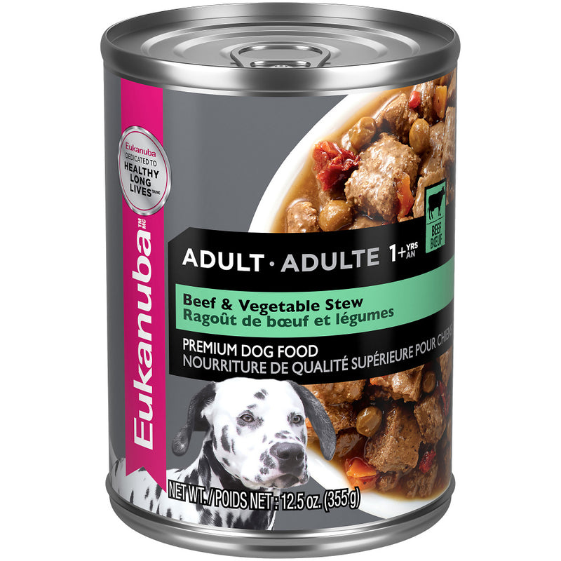 Eukanuba Adult Beef & Vegetable Stew Canned Dog Food - 12.5 oz, case of 12