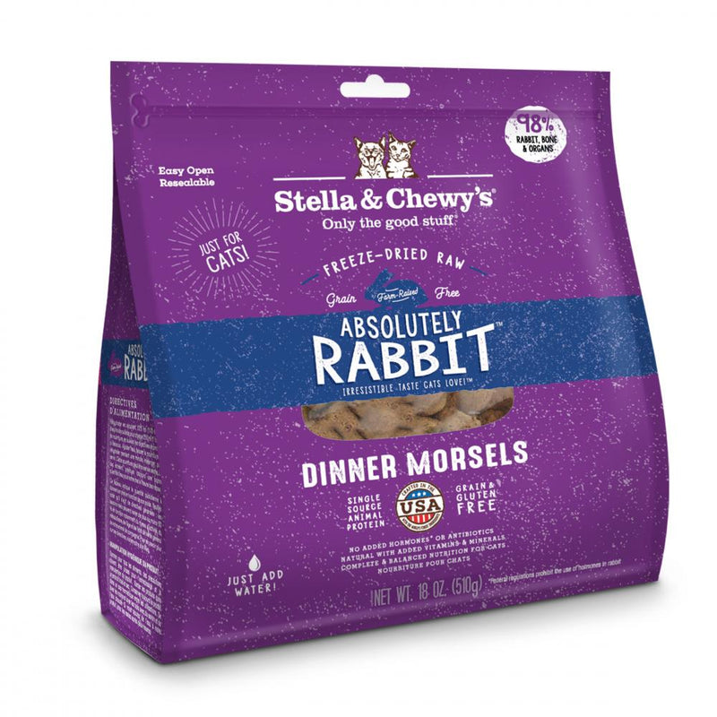 Stella & Chewy's Absolutely Rabbit Dinner Morsels Grain Free Freeze Dried Raw Cat Food - 3.5 oz