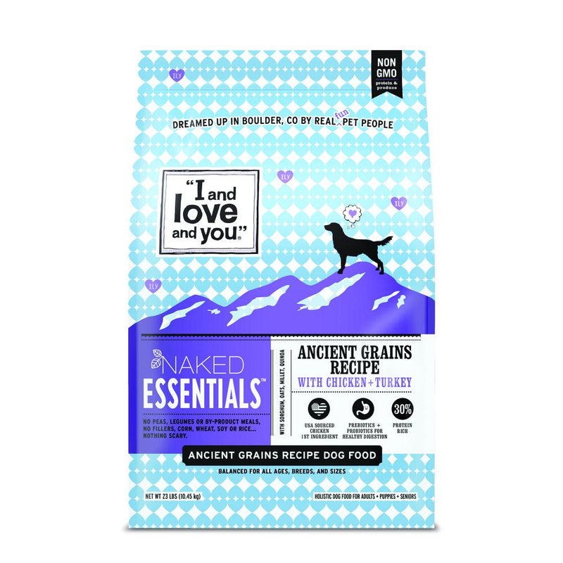 I and Love and You Naked Essentials Ancient Grain Chicken & Turkey Recipe Dry Dog Food - 23 lb