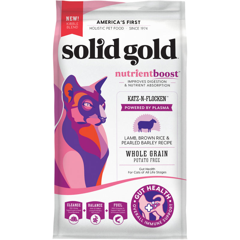 Solid Gold NutrientBoost Katz-N-Flocken with Lamb, Brown Rice & Pearled Barley Dry Cat Food - 4 lb