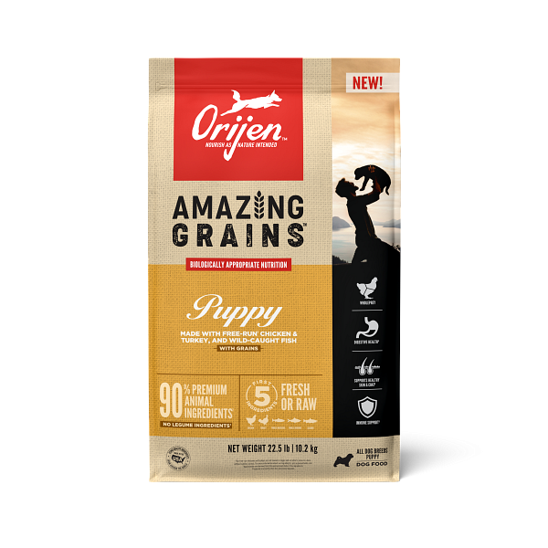 ORIJEN High Protein Amazing Grains Puppy Dry Dog Food - 4 lb
