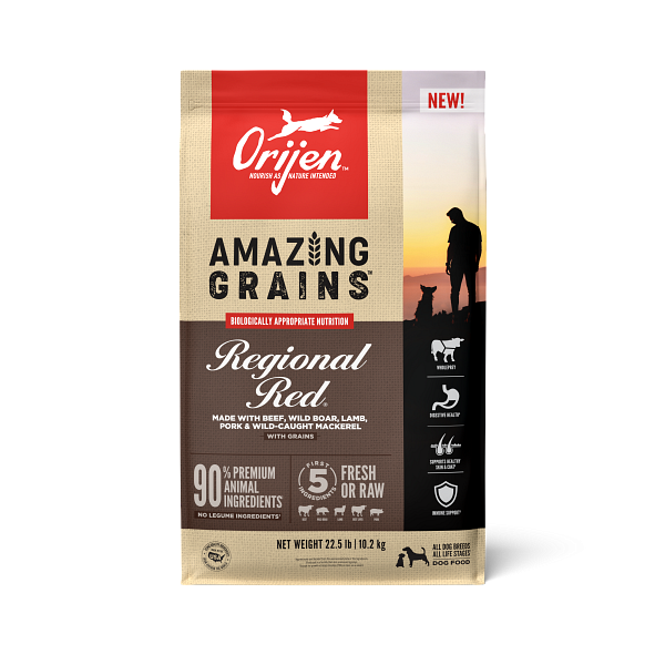 ORIJEN High Protein Amazing Grains Regional Red Dry Dog Food - 4 lb