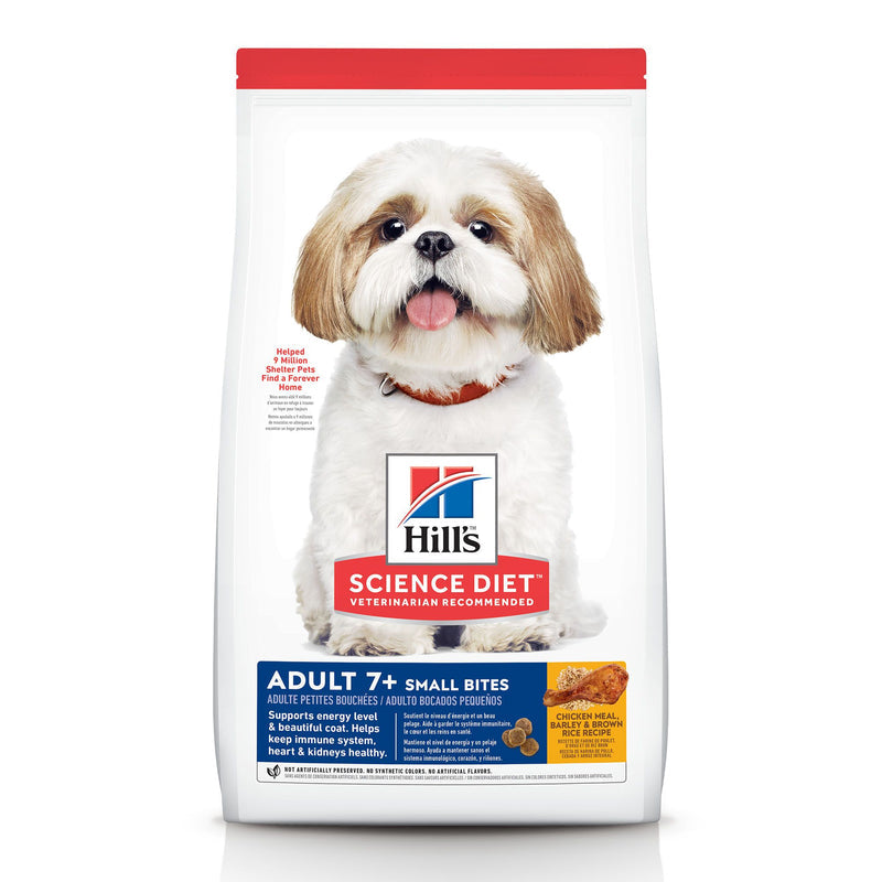 Hill's Science Diet Senior 7+ Small Bites Dry Dog Food, Chicken Meal, Barley & Brown Rice Recipe - 33 lb
