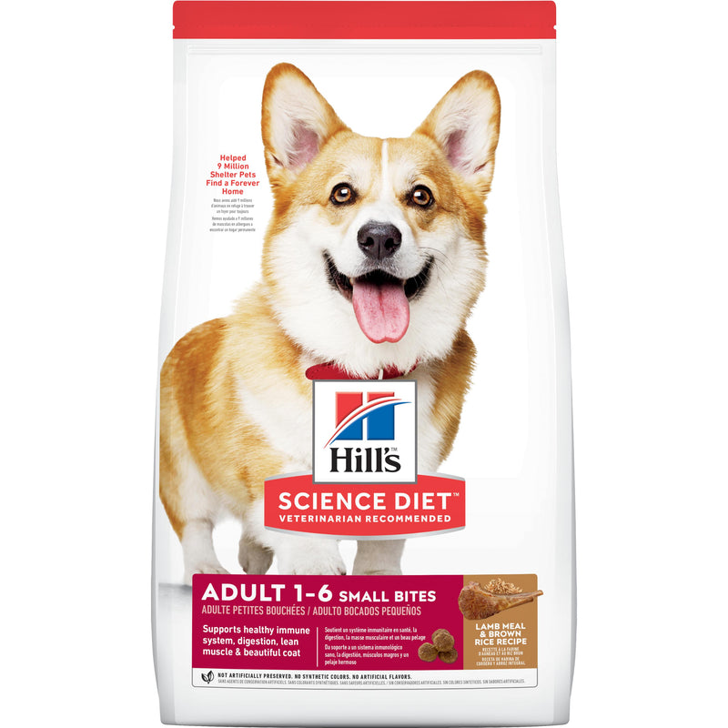 Hill's Science Diet Adult Small Bites Lamb Meal & Brown Rice Recipe Dry Dog Food, 15.5 lb