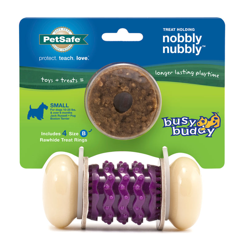 PetSafe Busy Buddy Nobbly Nubbly Treat Holding Dog Toy – Strong Chewers