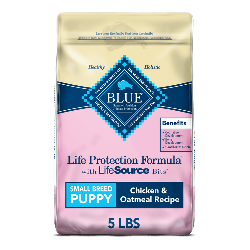 Blue Buffalo Life Protection Formula Natural Puppy Small Breed Dry Dog Food, Chicken and Oatmeal 5 lb