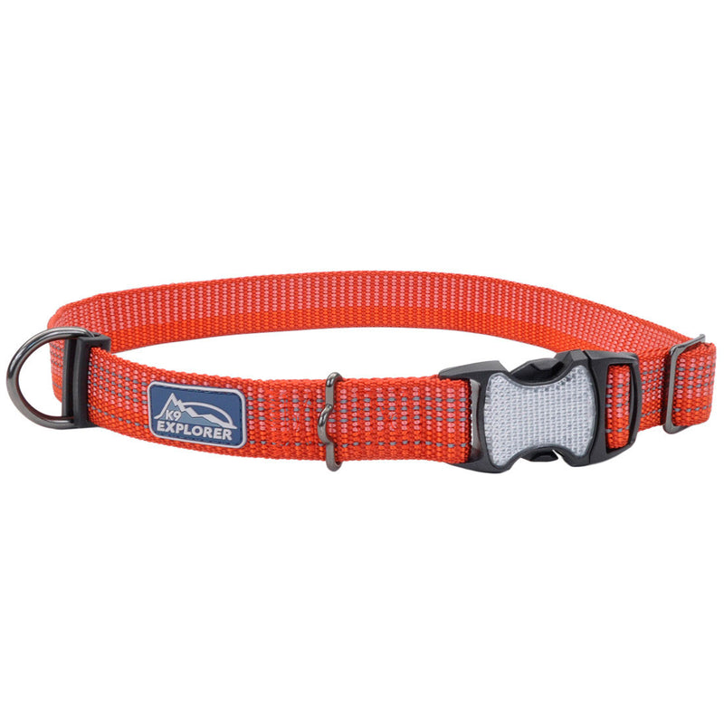 K9 Explorer® Brights Reflective Adjustable Dog Collar, Red Medium