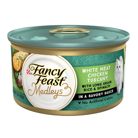 Fancy Feast Elegant Medleys White Meat Chicken Tuscany Canned Cat Food - 3 oz, case of 24