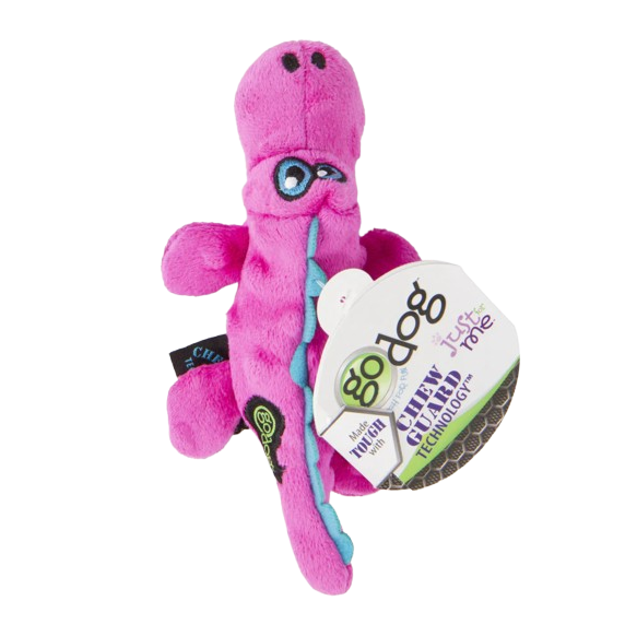 Go Dog Gators with Chew Guard Technology Durable Plush Squeaker Dog Toy Pink Mini Just for Me