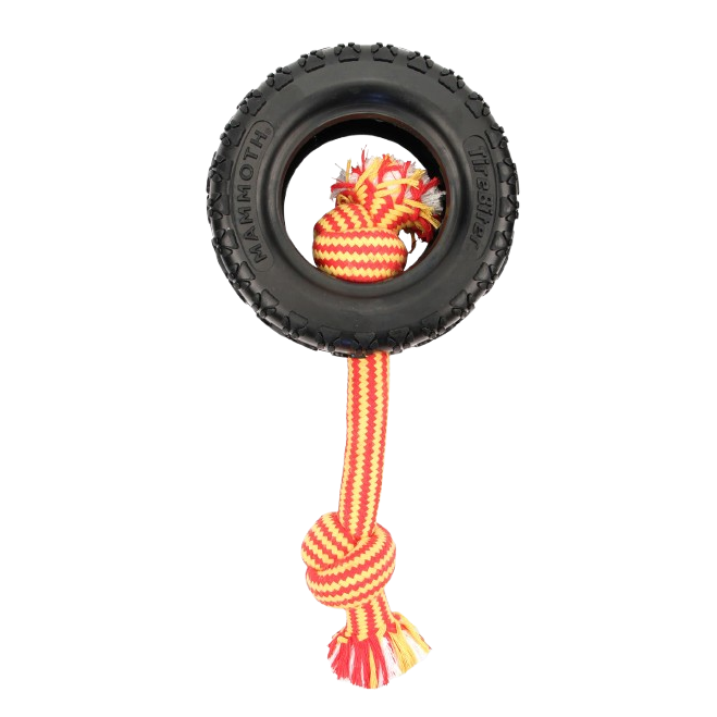 Mammoth Pet Large 6-in Tirebiter Advanced with Rope Dog Toy