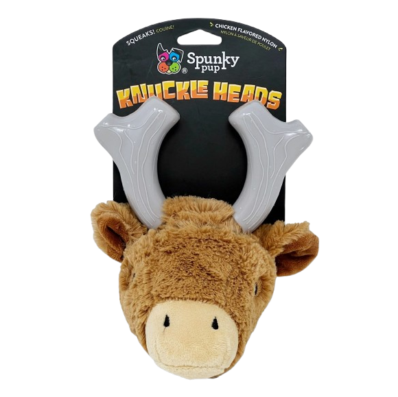 Spunky Pup Knucklehead Combo Plush - Dog Chew Toy, Deer