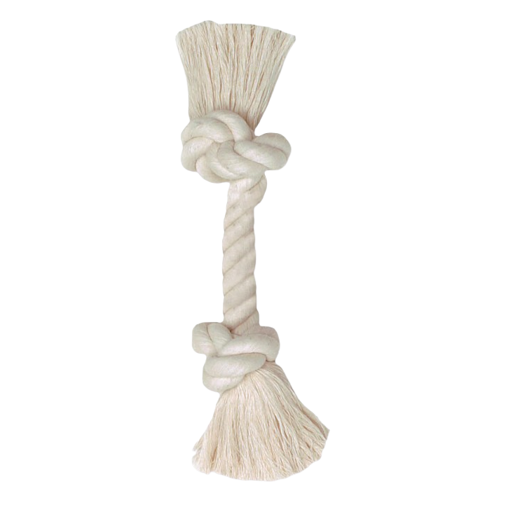 Mammoth Pet Flossy Chews Mini 6 inch 100% Cotton White Rope Bone Dog Toy