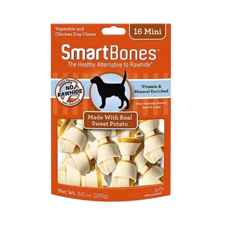 SmartBones Mini Sweet Potato Chew Bones Dog Treats