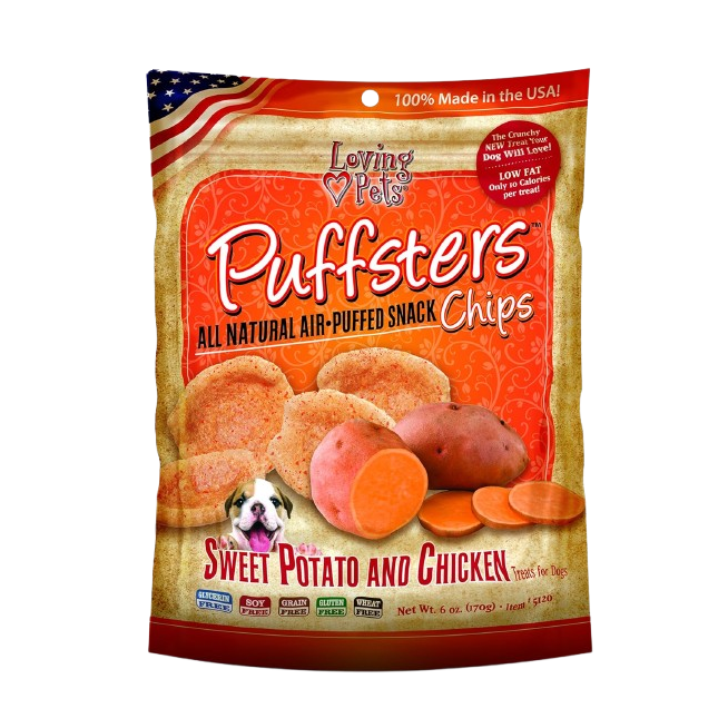 Loving Pets Puffsters Chips Sweet Potato and Chicken Air Puffed Dog Treats