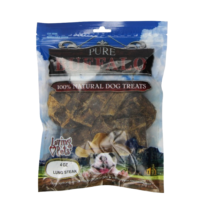 Pure Buffalo Lung Steaks Dog Treats