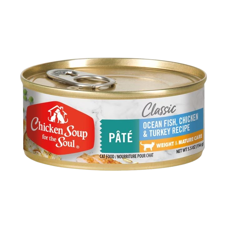 Chicken Soup For The Soul Weight & Mature Recipe with Ocean Fish, Chicken & Turkey Canned Cat Food