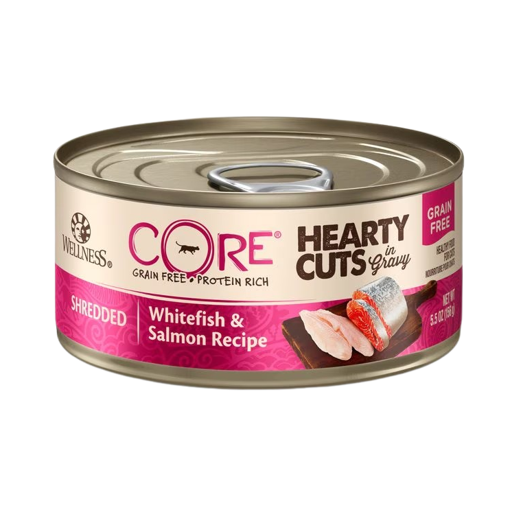 Wellness CORE Natural Grain Free Hearty Cuts White Fish and Salmon Canned Cat Food
