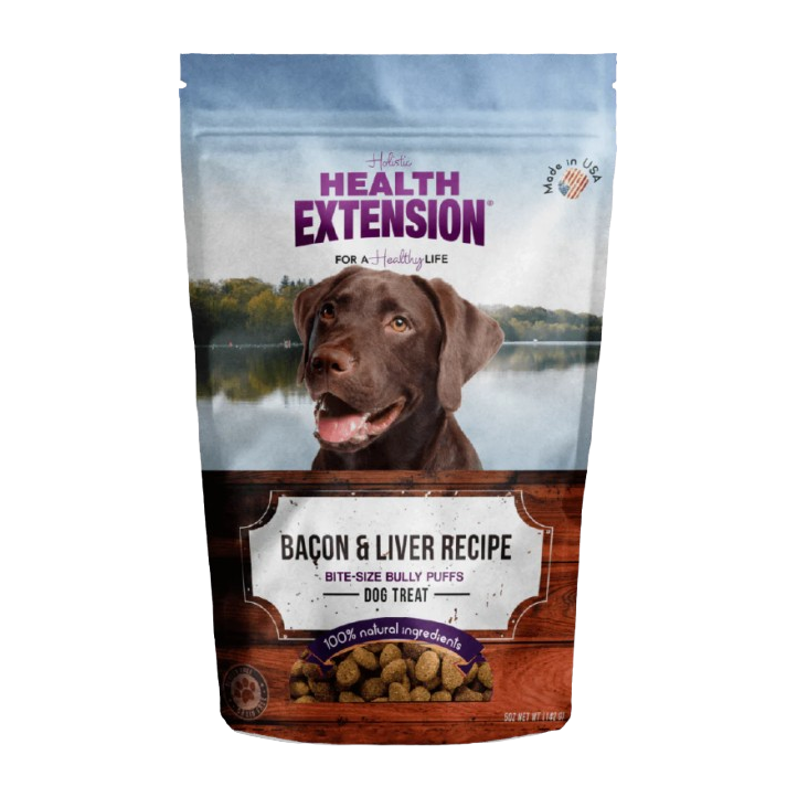 Health Extension Bully Puffs Bacon and Liver Dog Treats