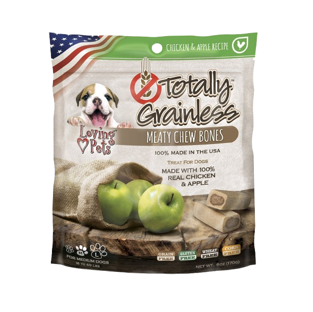 Loving Pets Totally Grainless Grain Free Chicken and Apple Recipe Meaty Chew Bones Dog Treats