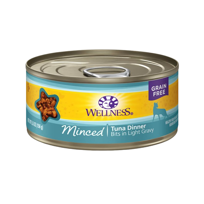 Wellness Grain Free Natural Minced Tuna Dinner Canned Cat Food
