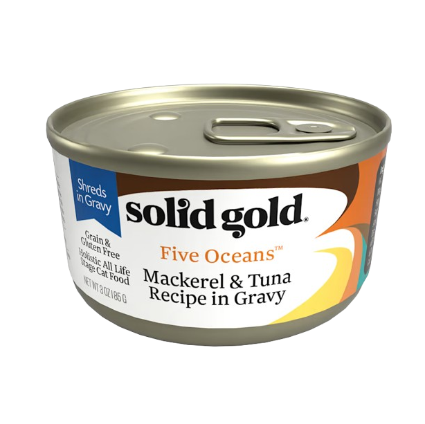 Solid Gold Five Oceans Grain Free Mackerel & Tuna in Gravy Recipe Canned Cat Food