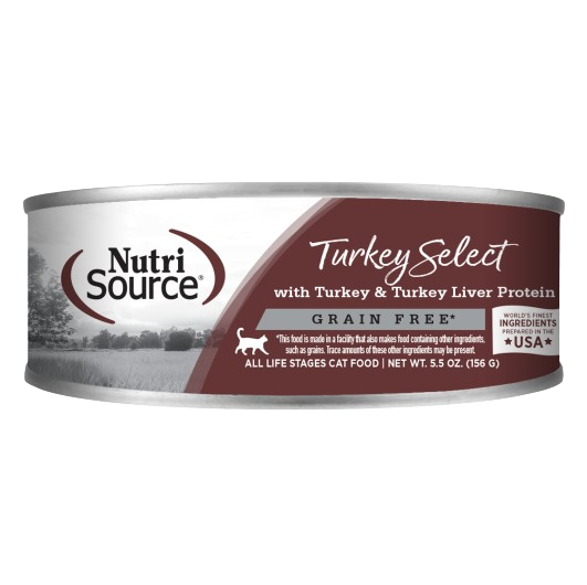 NutriSource Grain Free Turkey & Turkey Liver Select Canned Cat Food