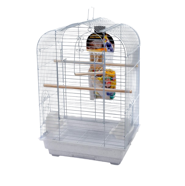 Penn Plax Starter Kit Scalloped Bird Cage - Medium/White