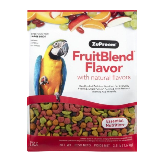 Zupreem FruitBlend Flavor Food with Natural Flavors for Large Birds
