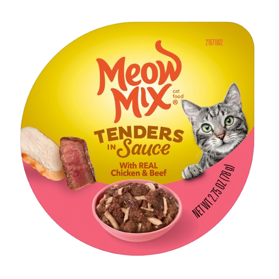 Meow Mix Tender Favorites Real Chicken and Beef in Gravy Cat Food Cups