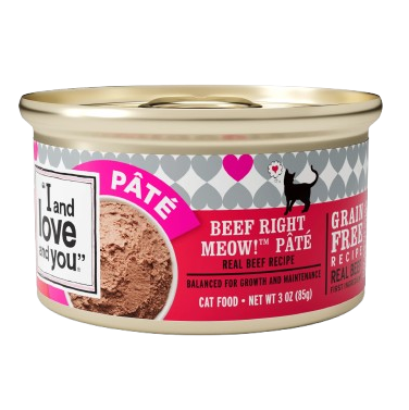 I and Love and You Beef, Right Meow!, Savory Salmon, and Purrky Turkey Pate Multi-Pack Canned Cat Food - 3 oz, case of 12