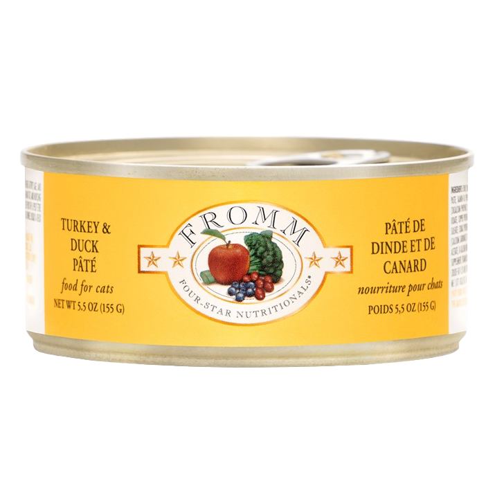 Fromm Four Star Grain Free Turkey & Duck Pate Canned Cat Food - 5.5 oz, case of 12