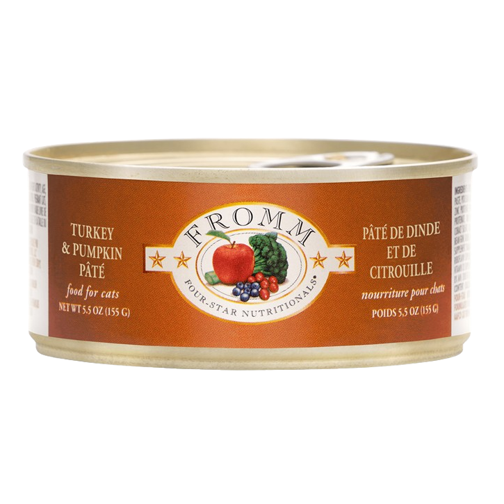 Fromm Four Star Grain Free Turkey & Pumpkin Pate Canned Cat Food - 5.5 oz, case of 12