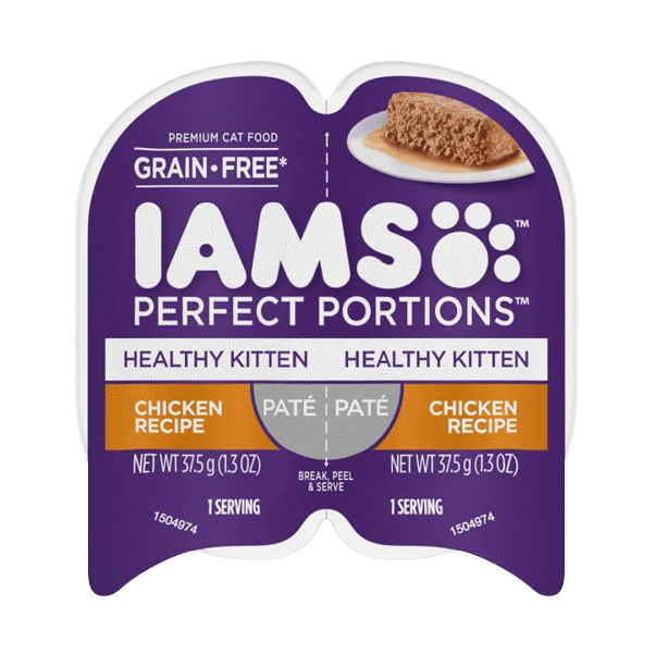 Iams Perfect Portions Healthy Kitten Chicken Pate Wet Cat Food Tray - 2.6 oz, case of 24